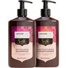 ARGANICARE Shampoo Rivitalizzante Effetto Seta per Capelli Secchi, Azione Nutriente e Riparatrice, Adatto a Tutti i Tipi di Capelli, Confezione Doppia 2 x 400 ml