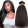 Hxxcoup 30 32 34 Inch Human Hair Extensions Tissage Capelli Umani Yaki Straight Human Hair Bundles Double Weft 1B Natural Black Unprocessed Real Virgin Hair Minimal Tangle 3 Bundle Total 300g