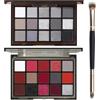 UCANBE - Set di 2 palette di ombretti per Halloween, colore nero, rosso, lucido, opaco, metallico, fumé, occhi scuri