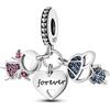 Parmuz Ciondolo in argento Sterling 925 per braccialetto, collana, amore, mamma, oceano, viaggio, farfalla, festa, compleanno, ciondoli, ciondoli, gioielli fai da te, regalo per donne