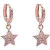 Remo Gammella Orecchini cerchio piccoli argento 925, orecchini donna stella orecchini zirconi orecchini pendenti stellina argento, oro rosa hoops argento 925 e zirconi bianchi o neri. made in italy (Oro Rosa)