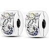 Parmuz in Argento Sterling 925 Clip charm Compatibile con Bracciale e Collane Spacer Ciondoli di perline ferma per braccialetti con ciondoli Regalo di gioielli per donna