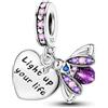 Parmuz 925 Charms In Argento Sterling per Bracciale Amore Stella Luna Viaggio Farfalla Croce Charms per Donna Pendenti Perline Gioielli Regalo