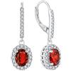 YL Orecchini Ovale Argento 925 con pietra portafortuna di Gennaio Granat Orecchini per donna