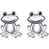 Flyow Orecchini a perno in argento Sterling 925, ipoallergenici, forma di tartaruga animale, coniglio, rana, principe, cucciolo gatto, zampa zampa, per donne e ragazze Argento, cod. Flyow Animal Earrings