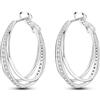 Parmuz Orecchini da Donna in Argento Sterling 925, Cerchio Intrecciati Leggeri con Zirconi Cubici