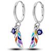 Parmuz orecchini donna argento 925 pendenti piccoli con pietre Star Moon Boho vintage piuma set di orecchini a cerchio Piccolo regalo di gioielli per le orecchie da abbraccio
