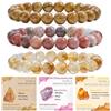 Bivei 3 Pezzi 8mm Bracciale Donna - Giada Fiore di Prugno, Giada di Legno, Citrino - Bracciale Pietre Naturali con Perline con Elastico, Fatto a Mano per Yoga, Meditazione, Protezione e Regalo