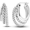 Parmuz Orecchini a Cerchio in Argento Sterling 925 Moda Orecchini Alla Moda Ipoallergenici per Donne Grandi e Piccoli Huggie Vari