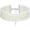 BABEYOND Collana Girocollo con Imitazione di Perle Collana Perle Donna Rotonda a Più Strati Collana Flapper Anni '20 Accessori