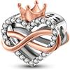 Parmuz 925 ciondoli in argento sterling per fascino collana in braccialetto mamma amore galline perle per perle per donne nonna regalo per la festa della mamma