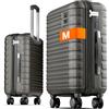 Travely Valigia bagaglio a mano 55x40x20cm - adatta per Ryanair, Lufthansa, Eurowings e co. I Trolley da cabina 36L con rotelle morbide e pratico lucchetto TSA, valigia da cabina