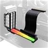 EZDIY-FAB Staffa Porta Scheda Grafica Verticale con LED ARGB 5V 3 Pin,Montaggio GPU,Kit Supporto Scheda Video VGA con Cavo Riser PCIE3.0-Nero