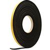 Rubber Stuff Striscia Spugna Autoadesiva di Gomma Nera in Neoprene 10 mm di larghezza x 5 mm di spessore x 10 m di lunghezza