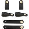 Kacrilidi Maniglie in Pelle per Mobili, 6 Pezzi Pomelli per Armadio in Pelle, Maniglie di Cuoio con Viti Accessori, per Porta DellArmadio Cassetto Maniglie Delle Porte, Nero