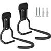 PIQIUQIU Supporto da parete per bicicletta, 2 pezzi, a forma di L, salvaspazio, verticale, con gomma EVA, per garage e negozi di biciclette, colore: nero