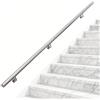 Magtctyae - Corrimano per scale in acciaio inox, 2 m, corrimano per scale, kit di supporto per ringhiere per interni ed esterni, montaggio a parete, ringhiera per scale con staffe, corrimano per scale