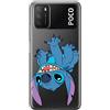 Ert Group custodia per cellulare per Xiaomi REDMI 9T/ POCO M3 originale e con licenza ufficiale Disney, modello Stitch 013 adattato alla forma dello smartphone, parzialmente trasparente