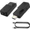 MEIRIYFA Extender HDMI, adattatore Ethernet RJ45 a HDMI Ripetitore su cavo LAN Cat5e/6 Trasmettitore e ricevitore 1080p fino a 60m da display per HDTV, PC, DVD (1 coppia)