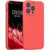kwmobile Custodia Compatibile con Apple iPhone 14 PRO Max Cover - Back Case per Smartphone in Silicone TPU - Protezione Gommata - Corallo Fluorescente