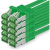 1aTTack.de Cat.7 Cavo di Rete 3 metri - Verde - 10 Pezzi - Ethernet LAN Cat.7 SFTP Spina RJ45 Cat6a 10 Gbit/s Compatibile con Cat5 Cat6 Cat6a Cat8 per Switch Router Modem Patchpanel