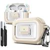 R-fun per custodia protettiva AirPods Pro 2a generazione, chiusura magnetica automatica, con kit di pulizia, adatta per custodia protettiva AirPods Pro 2 -Desert Grey