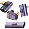 YUNKOZAND Adattatore USB C 90 gradi, adattatore USB C ad angolo retto da 40 Gbps PD 240 W 8 K @ 60 Hz, compatibile con Steam Deck, Switch, VR e più dispositivi di tipo C (4 pezzi)