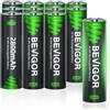 BEVIGOR 12 Batterie Ricaricabili AA 2800mAh 1.2V, Batterie NiMH AA Ad Alta Capacità, Precariate
