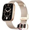 Erkwei Orologio Smartwatch Donna con Chiamata 4 Cinturini 1.75 Orologio Donna con Contapassi Sonno Frequenza Cardiaca SpO2 Calcolatrice 110+ Sportive Smart Watch per Android iOS, Oro Rosa