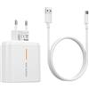 VoltWave Caricabatterie rapido 65 W Supervook per Oppo Reno8 T Find N2 Flip X5 Pro X5 Lite X3 Neo Reno7 A54 A57 Oneplus 11 10T Nord 2T - Cavo da 2 m