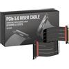 LINKUP - AVA5 Cavo Riser PCIE 5.0 [50cm (Lunghezza totale 54cm)] Pronto per RTX5090 RX9070 GPU | Velocità x16 128GB/s | Compatibile con PCIE 4.0 e WRX80/WRX90E | Angolo dritto Nero