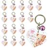 Regalami.Shop 16 bomboniere Portachiavi Orsetti per Battesimo, Nascita, Compleanni, Baby Shower (16 Rosa)