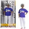 Barbie Signature - Opal Lee Serie Inspiring Women, bambola da collezione con T-shirt Blu Opal's Walk For Freedom", pantaloni bianchi e occhiali, piedistallo e confezione espositiva, 6+ anni, JJX60