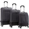 Rockland Bagagli Milan Hybrid Eva 3 Pezzi Set Bagagli, Marrone, Taglia unica, Milan Hybrid Spinner Wheel Set Bagagli