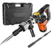 SucceBuy 1400W Martello da demolizione Martello elettrico Martello pneumatico Heavy Duty 2900 BPM Martello per calcestruzzo 2 pezzi Punte per scalpelli Chipping