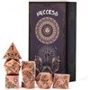 HNCCESG Set Dadi in Metallo - Design Polpo,7 Pezzi D4 D6 D8 D10 D12 D20 D00,Dadi Poliedrici Premium per RPG e Giochi da Tavolo,Scatola Regalo Magnetica (Bronzo Antico)