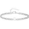 TOLOWOBK Bracciale con Iniziale A - Z, Argento Acciaio Bracciale Donna o Uomo con Nome Iniziale Braccialetto Ragazzi Regalo Natale per Papà Mamma Figlia Figlio Nonni Colleghe Coppia (R)