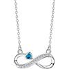 Arrebol Collana Infinito Donna Argento Sterling 925 Pendenti Simbolo Infinity con Blu Cuore Zirconia Catene Regolabile |45cm+5|,Gioielli Donna Regalo Originale per Moglie Madri Figlia