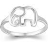 ELBLUVF Sterling Argento 925 Elefante Animal Fortunato Ring Gioielleria US5