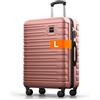 Travely Valigia in policarbonato grande 67 cm L - volume interno 60 L - valigia rigida molto robusta con rotelle morbide e serratura TSA, Valigie, valigie e trolley, valigie con rotelle