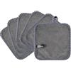 VIVOTE Panno in microfibra per la pulizia del viso, 20 x 20 cm, lavabile e riutilizzabile, in microfibra, grigio scuro (6 pezzi)