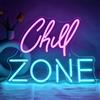 NYXEN Insegna al neon Chill Zone per salotto, sala giochi, bar, caverna dell'uomo, camera da letto, decorazione da parete, insegna al neon a LED alimentata tramite USB, 15,35 x 12,6