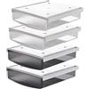 TUKA-i-AKUT 4X 3,5L Cassetti Sotto Scrivania, 24x21x8cm Autoadesivo Nascosta Cassetto Sottostruttura per Scrivania/Mobile/Libreria/Mobile da Cucina 4 Unità Glassato Traslucido+Nero TKD8606