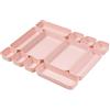 Backerysupply Set di 12 organizer per cassetti da scrivania, in plastica, colore rosa, per trucco, bagno, ufficio, cucina, vanità, cassetto, contenitore