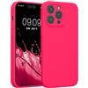 kwmobile Custodia Compatibile con Apple iPhone 14 PRO Max Cover - Back Case per Smartphone in Silicone TPU - Protezione Gommata - Rosa Shocking