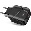 Leyf Caricatore USB A tipo C 2 in 1 da 28 W, alimentatore a 2 porte, compatibile con tutti i modelli di cellulari e tablet, QC 3.0, caricatore rapido per iPhone, iPad, Samsung Galaxy Xiaomi Huawei,