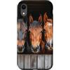 Horse Triple Close-Up Stall Box Ritratto Cavalli Custodia per iPhone XR