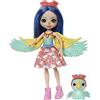 Enchantimals HHB89 - Prita Parakeet (pappagallo) & Flatter Bambola, giocattolo per bambini dai 4 anni in su