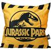 SD TOYS - Cuscino quadrato Caution Logo Jurassic Park - Imballaggio sottovuoto - Misure 45 x 45 cm