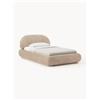 Westwing Collection Letto imbottito in teddy bouclé con contenitore Alba - Beige